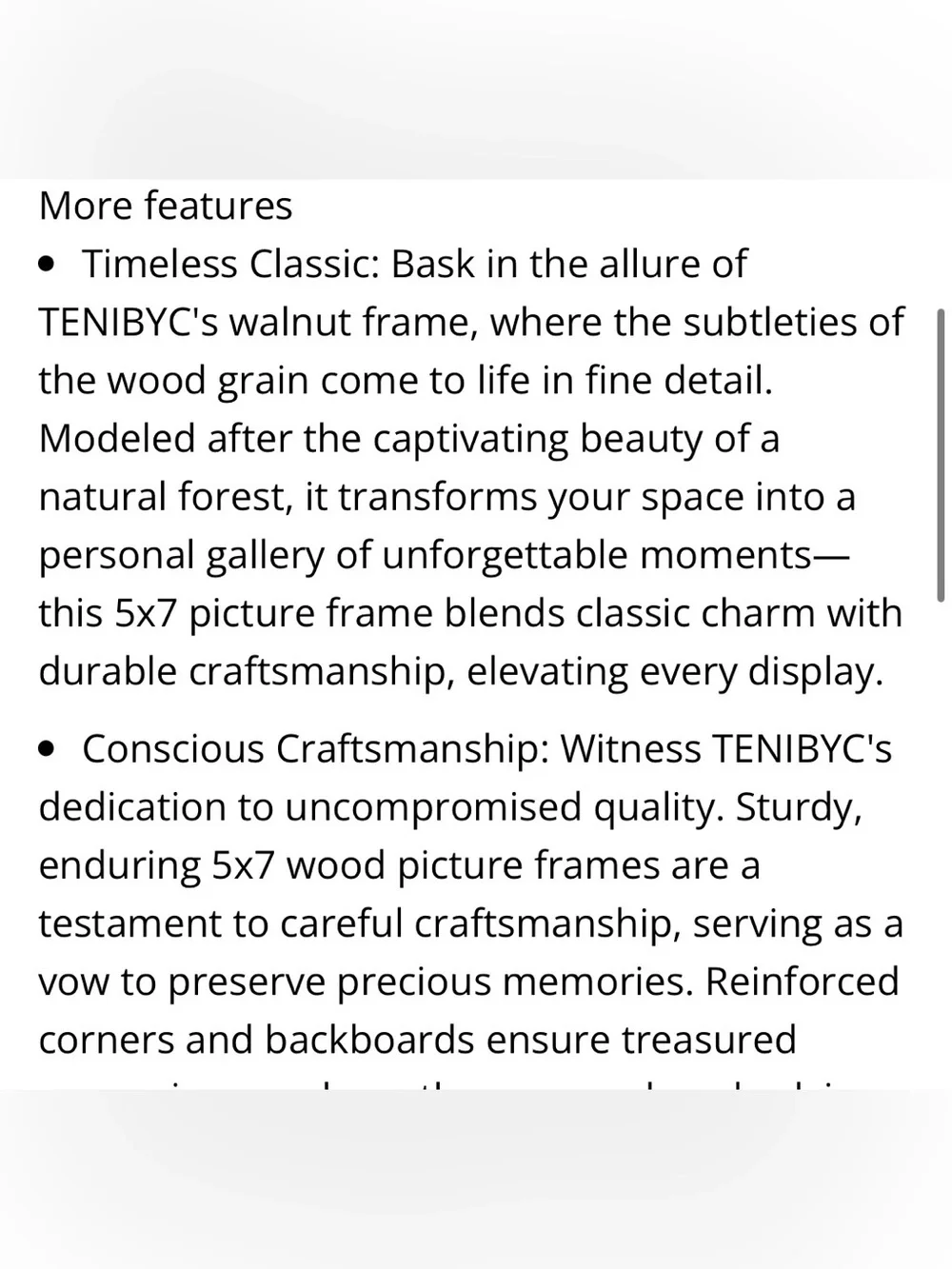 PICTURE FRAMES Solid Wood & Glass Wall or Tabletop Vertical or Horizontal 5x7”